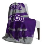 customized tcu horned frogs grunge streaks purple blanket best selling