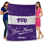 customized tcu horned frogs grunge texture purple white blanket best selling