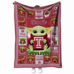 Customized Temple Owls Baby Yoda Red Blanket 1 customized temple owls baby yoda red blanket best selling