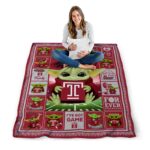 customized temple owls baby yoda red blanket best selling