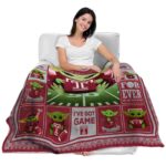 customized temple owls baby yoda red blanket best selling