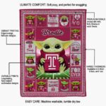 customized temple owls baby yoda red blanket best selling