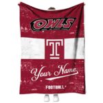 customized temple owls grunge texture red white blanket best selling