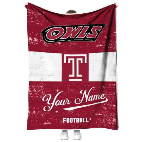 customized temple owls grunge texture red white blanket best selling