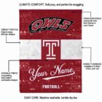 customized temple owls grunge texture red white blanket best selling