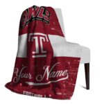 customized temple owls grunge texture red white blanket best selling