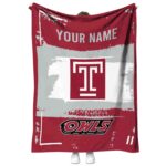 customized temple owls paint strokes red white blanket best selling