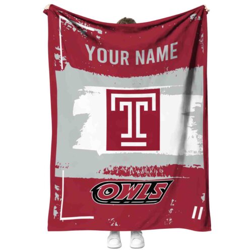 customized temple owls paint strokes red white blanket best selling