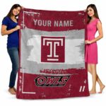 customized temple owls paint strokes red white blanket best selling