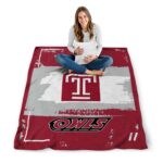 customized temple owls paint strokes red white blanket best selling