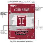 customized temple owls paint strokes red white blanket best selling