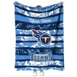customized tennessee titans floral stripes navy white blanket best selling