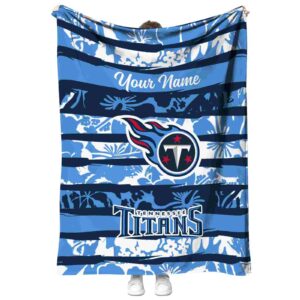 customized tennessee titans floral stripes navy white blanket best selling