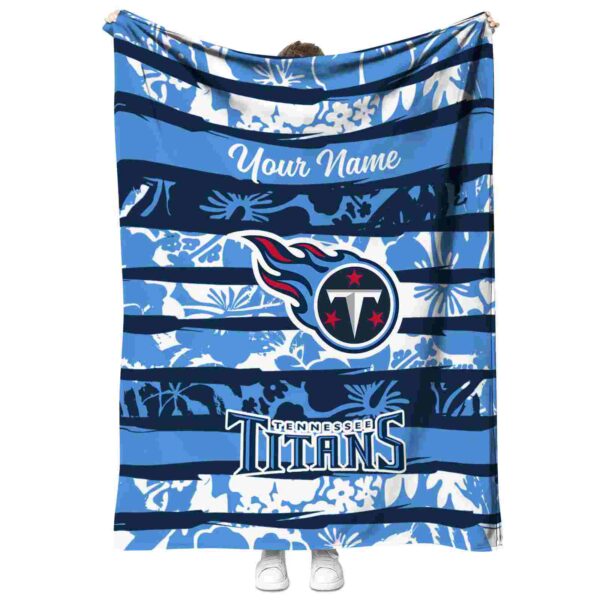 customized tennessee titans floral stripes navy white blanket best selling