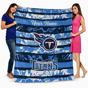 customized tennessee titans floral stripes navy white blanket fashion forward