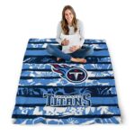 customized tennessee titans floral stripes navy white blanket high quality
