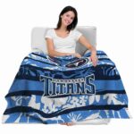 customized tennessee titans floral stripes navy white blanket latest model