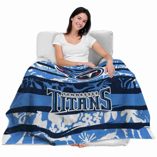 customized tennessee titans floral stripes navy white blanket latest model