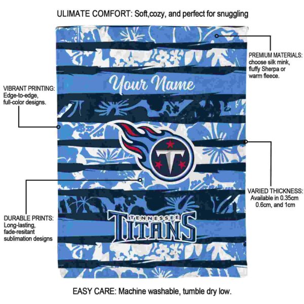 customized tennessee titans floral stripes navy white blanket new arrival