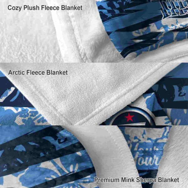 customized tennessee titans floral stripes navy white blanket premium grade