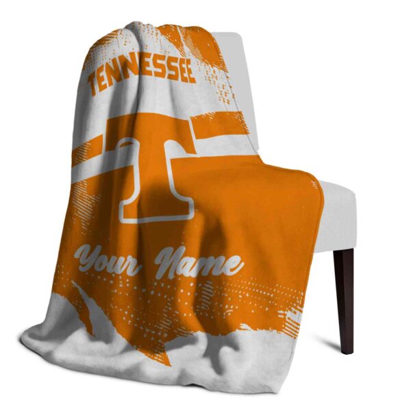 customized tennessee volunteers grunge streaks orange blanket top rated