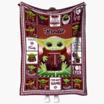 customized texas am aggies baby yoda maroon blanket best selling
