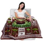 customized texas am aggies baby yoda maroon blanket best selling