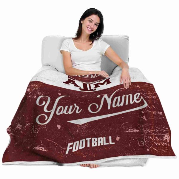 customized texas am aggies grunge texture maroon white blanket latest model