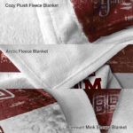 customized texas am aggies grunge texture maroon white blanket premium grade