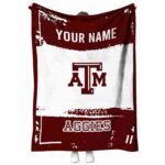 customized texas am aggies paint strokes maroon white blanket best selling