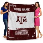 customized texas am aggies paint strokes maroon white blanket best selling
