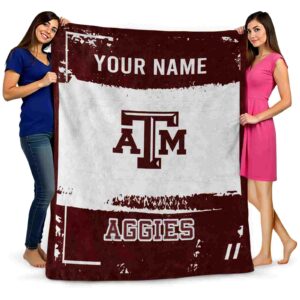 customized texas am aggies paint strokes maroon white blanket fashion forward