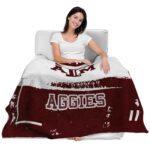 customized texas am aggies paint strokes maroon white blanket best selling