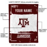 customized texas am aggies paint strokes maroon white blanket best selling