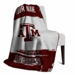 customized texas am aggies paint strokes maroon white blanket best selling