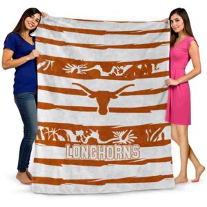 customized texas longhorns floral stripes orange white blanket fashion forward