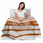 customized texas longhorns floral stripes orange white blanket best selling