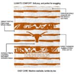 customized texas longhorns floral stripes orange white blanket best selling