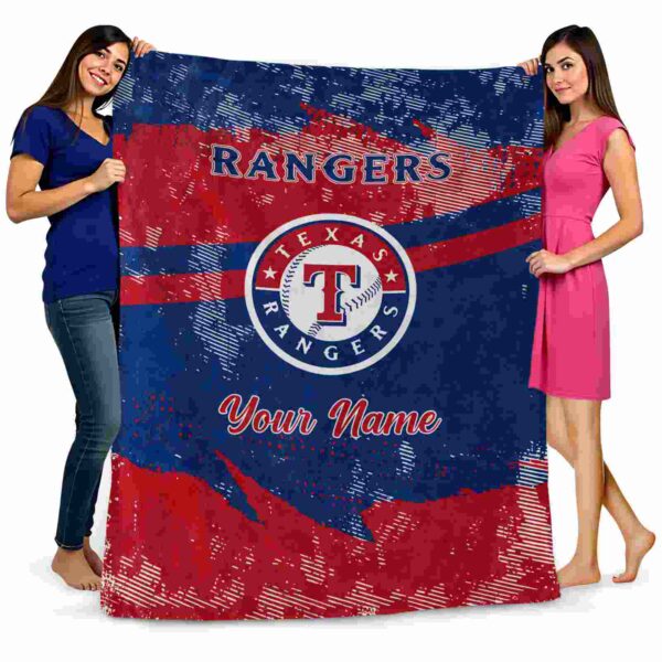 customized texas rangers grunge streaks blue blanket fashion forward
