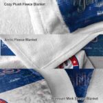 customized texas rangers grunge texture blue white blanket best selling