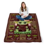 customized texas state bobcats baby yoda maroon blanket best selling