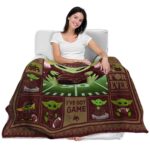 customized texas state bobcats baby yoda maroon blanket best selling