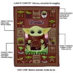 customized texas state bobcats baby yoda maroon blanket best selling
