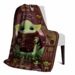 customized texas state bobcats baby yoda maroon blanket best selling