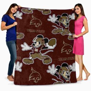 customized texas state bobcats mickey maroon blanket fashion forward