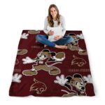 customized texas state bobcats mickey maroon blanket best selling