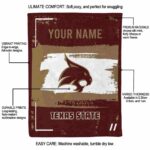 customized texas state bobcats paint strokes maroon white blanket best selling