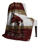 customized texas state bobcats paint strokes maroon white blanket best selling