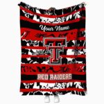 customized texas tech red raiders floral stripes red white blanket best selling