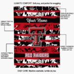 customized texas tech red raiders floral stripes red white blanket best selling